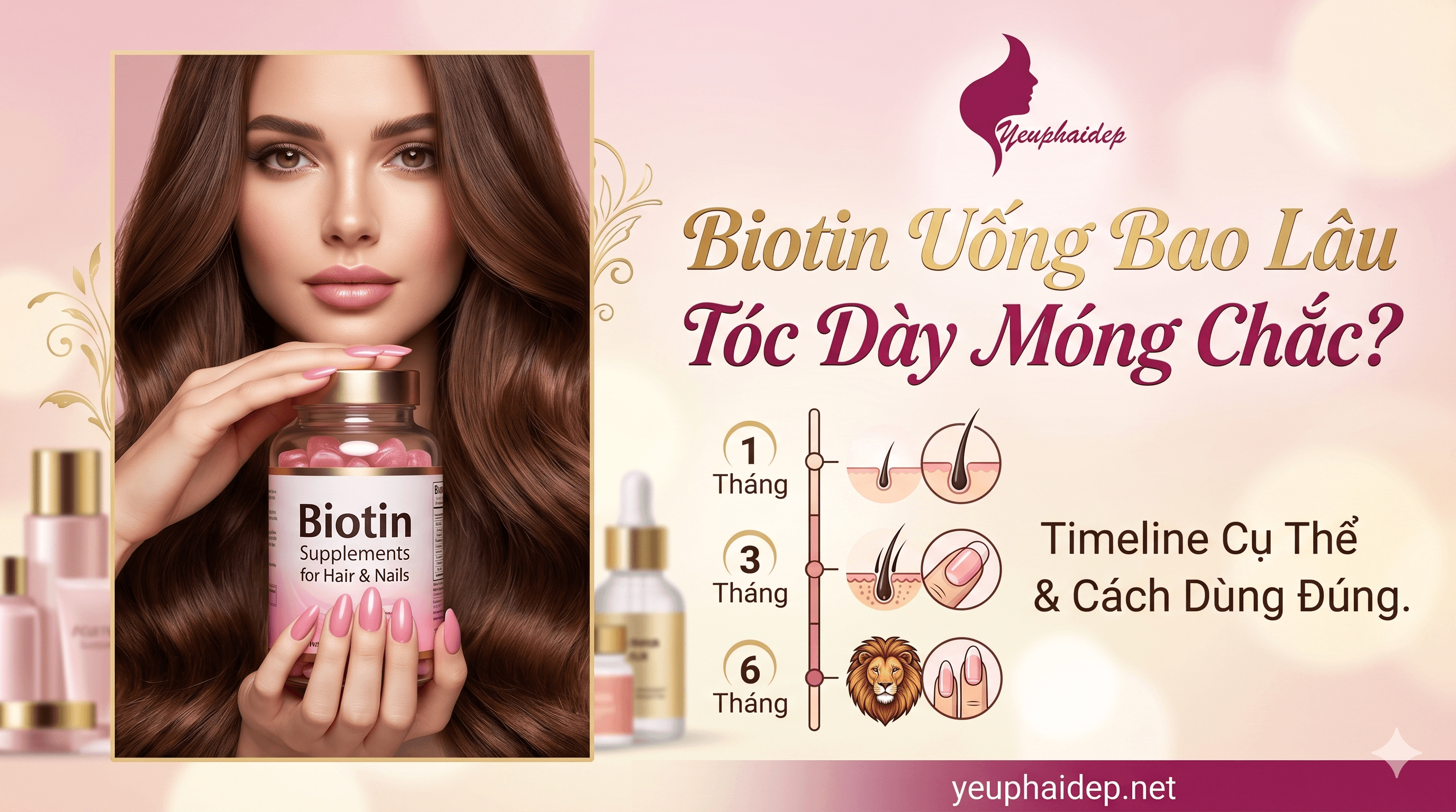 Biotin Uống Bao Lâu Tóc Dày Móng Chắc? Timeline Cụ Thể & Cách Dùng Đúng