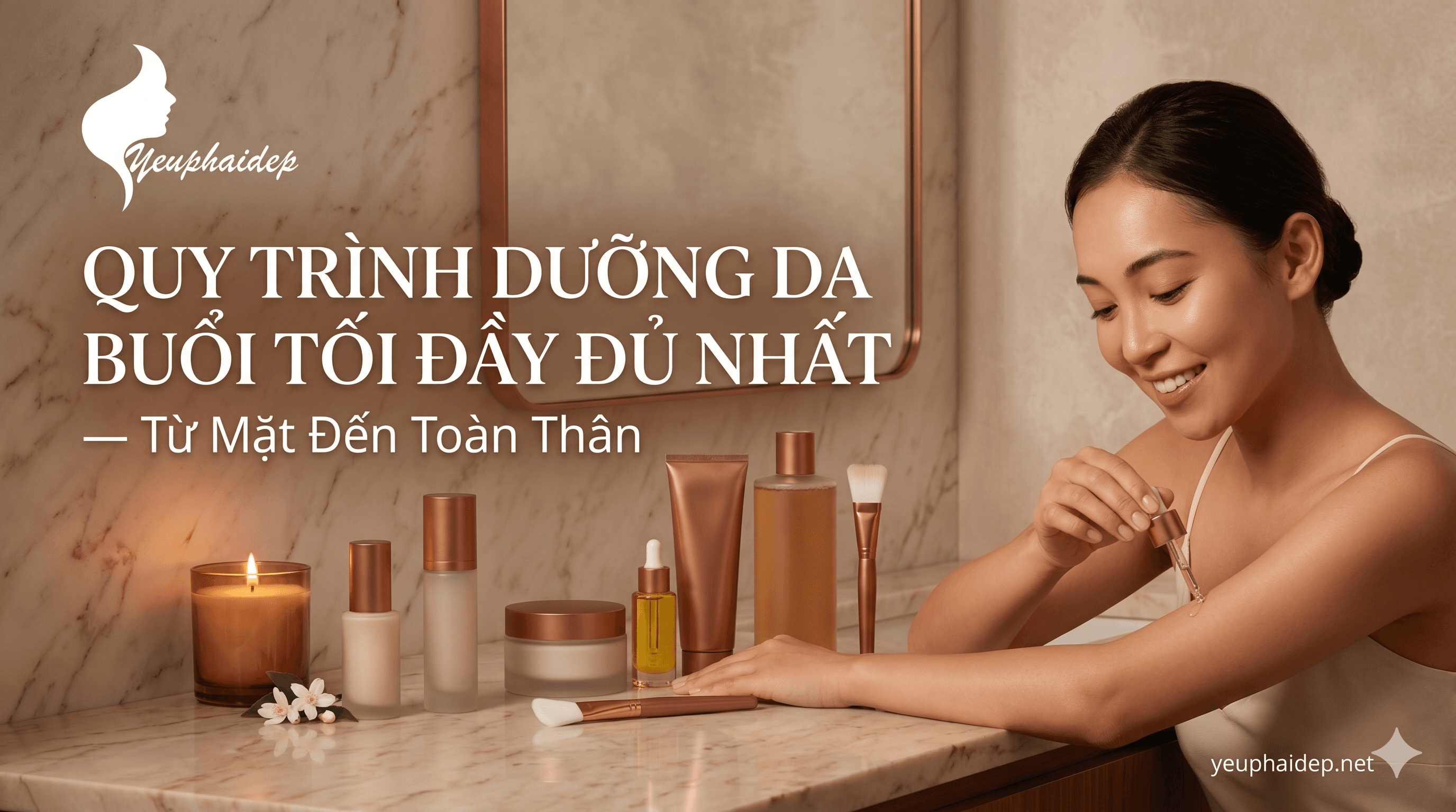 Quy Trình Dưỡng Da Buổi Tối Đầy Đủ Nhất: Từ Mặt Đến Toàn Thân