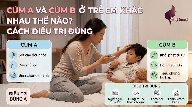 Cúm A Và Cúm B Ở Trẻ Em Khác Nhau Thế Nào? Cách Điều Trị Đúng