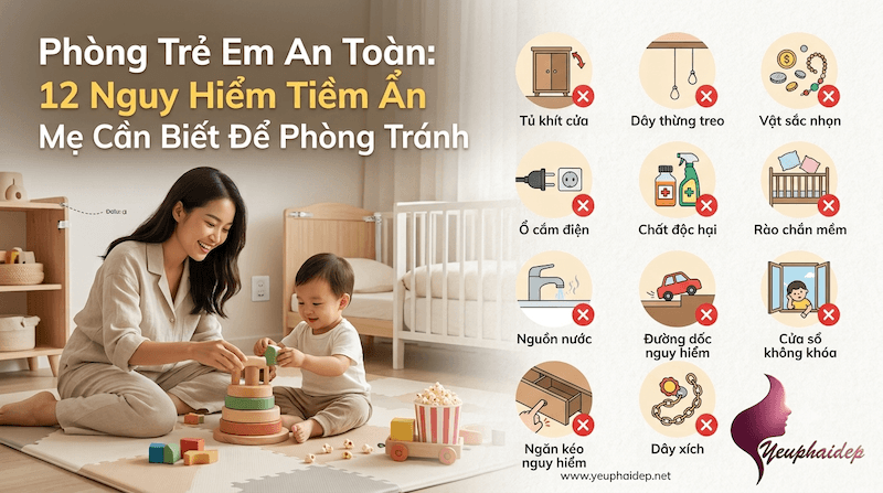Phòng Trẻ Em An Toàn: 12 Nguy Hiểm Tiềm Ẩn Mẹ Cần Biết Để Phòng Tránh