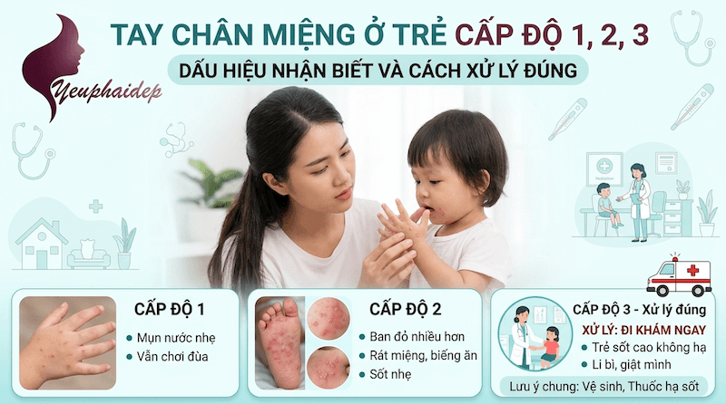 Tay Chân Miệng Ở Trẻ Cấp Độ 1, 2, 3: Dấu Hiệu Nhận Biết Và Cách Xử Lý Đúng