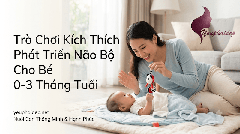 Trò Chơi Kích Thích Phát Triển Não Bộ Cho Bé 0-3 Tháng Tuổi