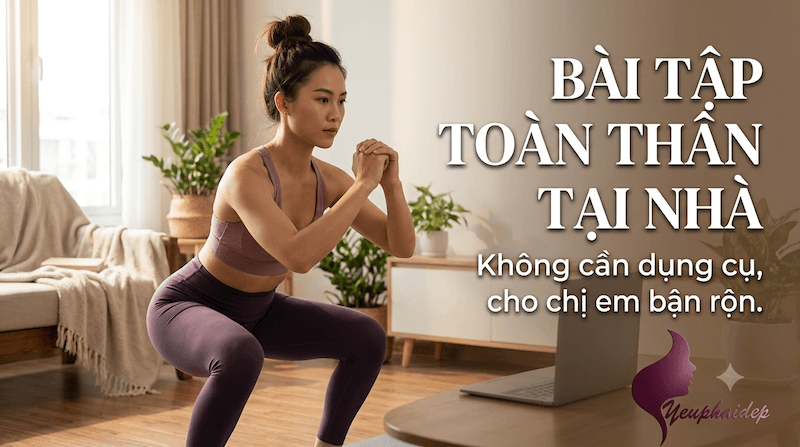 Bài Tập Toàn Thân Tại Nhà Không Cần Dụng Cụ Cho Chị Em Bận Rộn