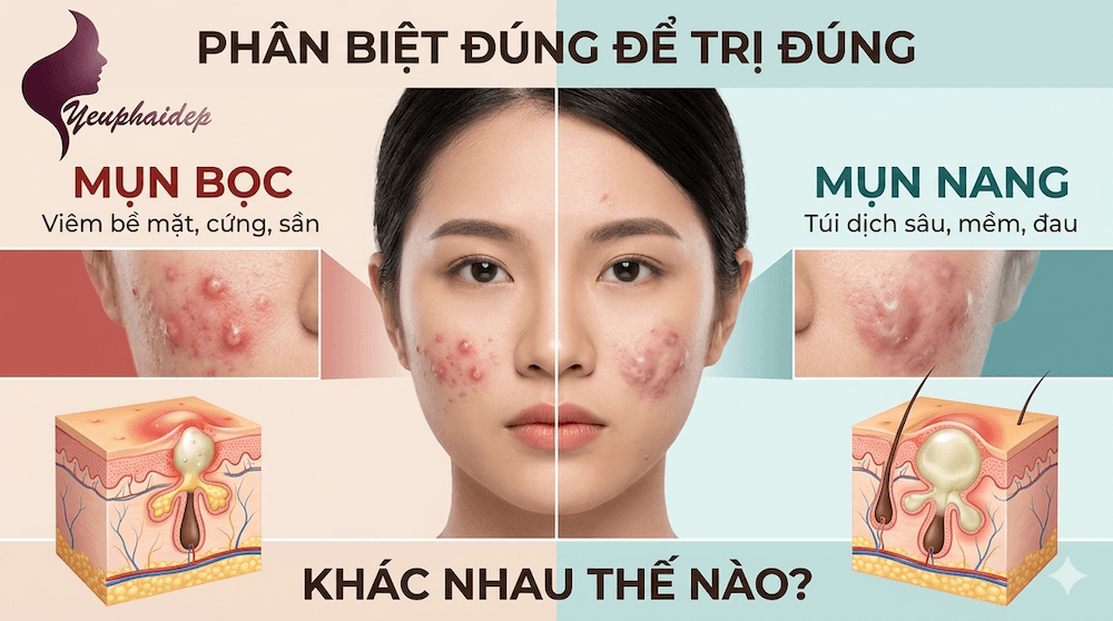 Mụn Bọc Và Mụn Nang Khác Nhau Thế Nào — Phân Biệt Đúng Để Trị Đúng