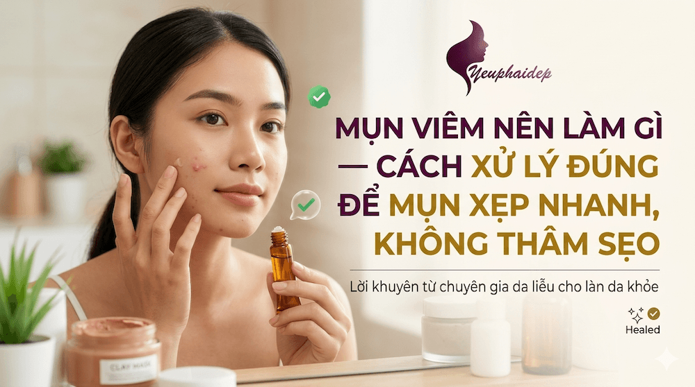 Mụn Viêm Nên Làm Gì — Cách Xử Lý Đúng Để Mụn Xẹp Nhanh, Không Thâm Sẹo