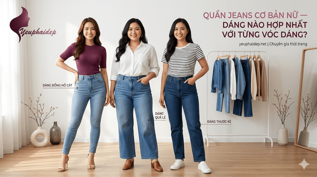 Quần Jeans Cơ Bản Nữ — Dáng Nào Hợp Nhất Với Từng Vóc Dáng?