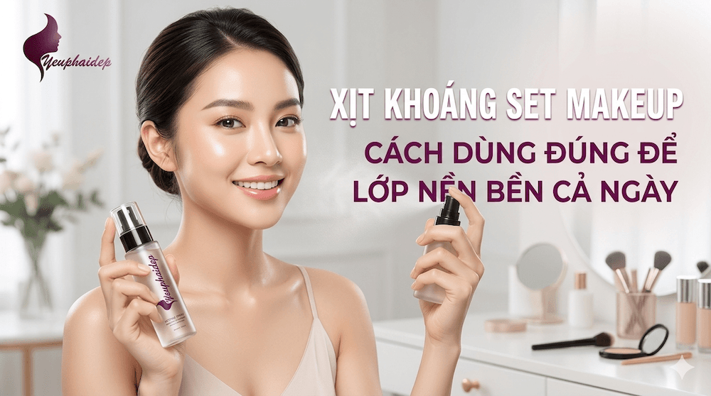 Xịt Khoáng Set Makeup — Cách Dùng Đúng Để Lớp Nền Bền Cả Ngày