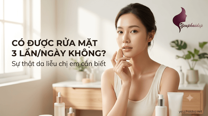 Có được rửa mặt 3 lần mỗi ngày không? Sự thật da liễu chị em cần biết