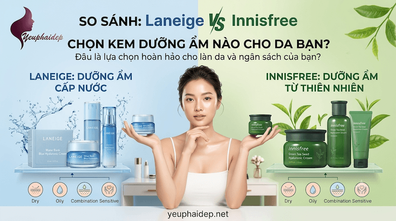 So sánh Laneige vs Innisfree dưỡng ẩm — Nên chọn hãng nào cho da bạn?