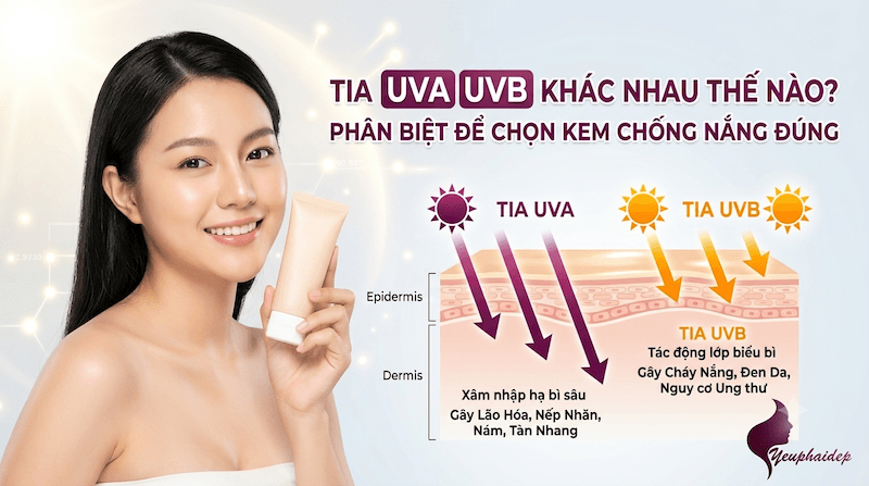 Tia UVA UVB Khác Nhau Thế Nào? Phân Biệt Để Chọn Kem Chống Nắng Đúng