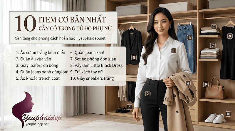 10 Item Cơ Bản Nhất Cần Có Trong Tủ Đồ Phụ Nữ