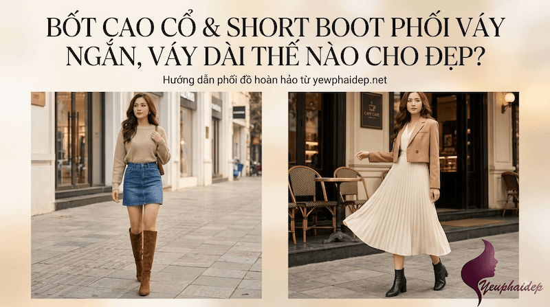 Bốt Cao Cổ & Short Boot Phối Váy Ngắn, Váy Dài Thế Nào Cho Đẹp?