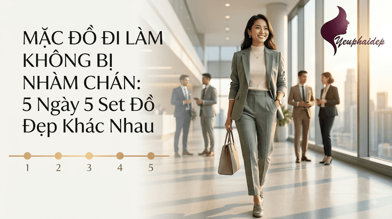 Mặc Đồ Đi Làm Không Bị Nhàm Chán: 5 Ngày 5 Set Đồ Đẹp Khác Nhau