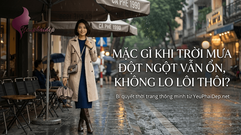 Mặc Gì Khi Trời Mưa Đột Ngột Vẫn Ổn, Không Lo Lôi Thôi?