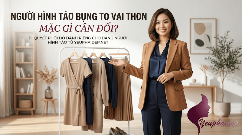 Người Hình Táo Bụng To Vai Thon Mặc Gì Cân Đối?