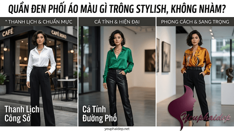 Quần Đen Phối Áo Màu Gì Trông Stylish, Không Nhàm?