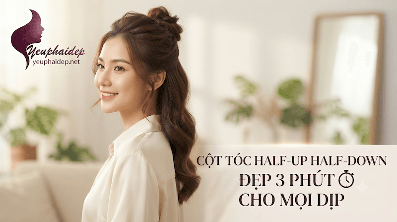 Cột Tóc Half Up Half Down Đẹp 3 Phút Cho Mọi Dịp