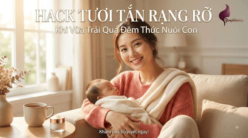 Hack Tươi Tắn Rạng Rỡ Khi Vừa Trải Qua Đêm Thức Nuôi Con