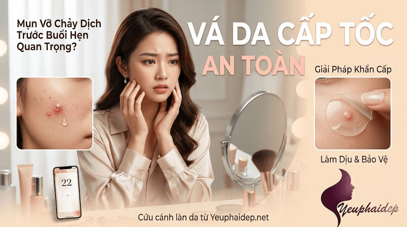 Mụn Vỡ Chảy Dịch Trước Buổi Hẹn Quan Trọng? Vá Da Cấp Tốc An Toàn