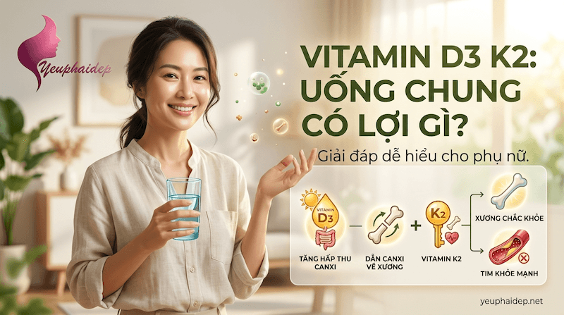 Vitamin D3 K2 uống chung có lợi gì? Giải đáp dễ hiểu cho phụ nữ