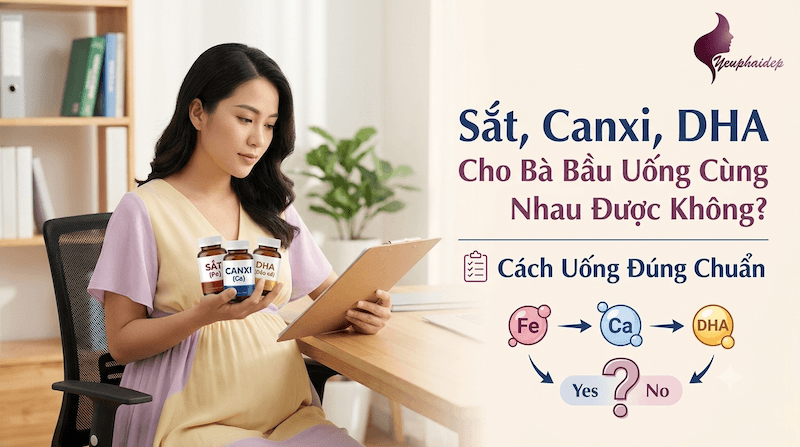 Sắt, Canxi, DHA Cho Bà Bầu Uống Cùng Nhau Được Không? Cách Uống Đúng Chuẩn
