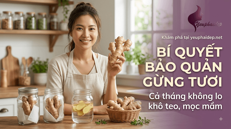 Bí quyết bảo quản gừng tươi cả tháng không bị khô teo, mọc mầm