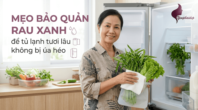 Mẹo bảo quản rau xanh để tủ lạnh tươi lâu không bị úa héo
