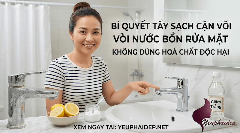 Tẩy Cặn Vôi Vòi Nước Bồn Rửa Mặt Không Dùng Hoá Chất