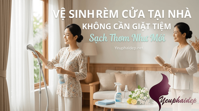 Vệ Sinh Rèm Cửa Tại Nhà Không Cần Giặt Tiệm, Sạch Thơm Như Mới
