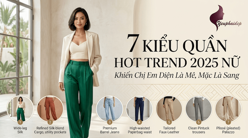 7 Kiểu Quần Hot Trend 2025 Nữ Khiến Chị Em Diện Là Mê, Mặc Là Sang
