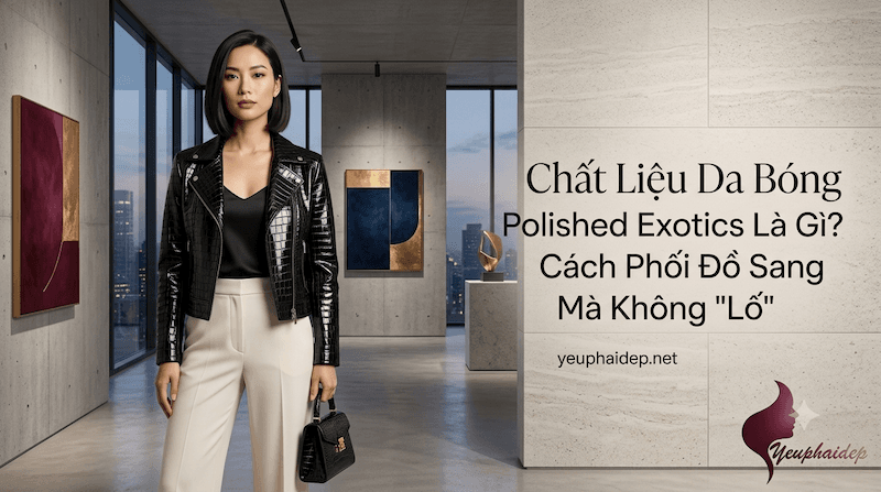 Chất Liệu Da Bóng Polished Exotics Là Gì? Cách Phối Đồ Sang Mà Không "Lố"