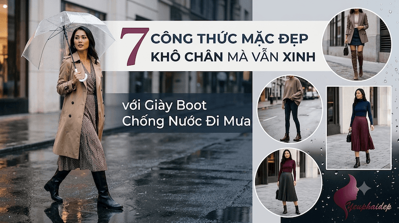 Giày Boot Chống Nước Đi Mưa Phối Đồ Đẹp: 7 Công Thức Khô Chân Mà Vẫn Xinh