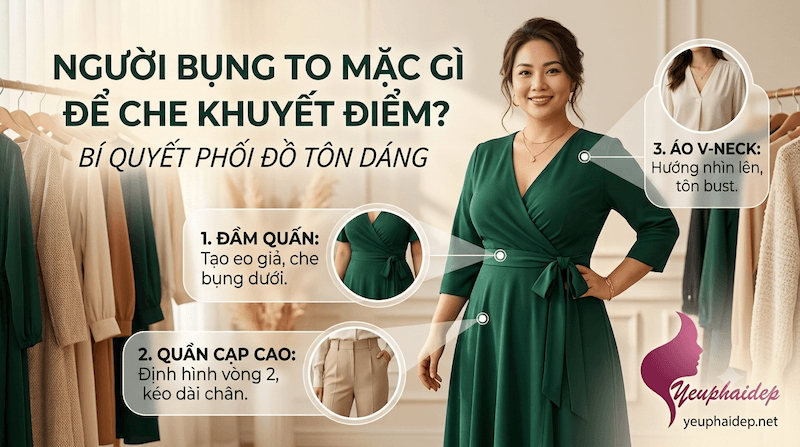 Người Bụng To Mặc Gì Để Che Khuyết Điểm? Bí Quyết Phối Đồ Tôn Dáng