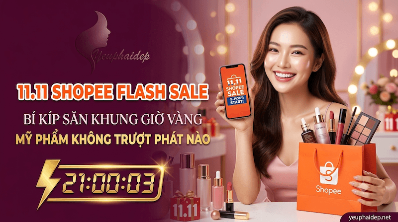11.11 Shopee Flash Sale — Bí Kíp Săn Khung Giờ Vàng Mỹ Phẩm Không Trượt Phát Nào