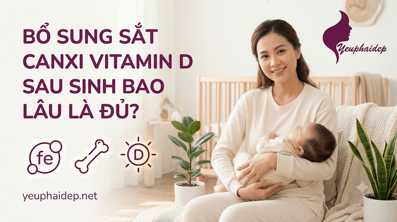 Bổ Sung Sắt Canxi Vitamin D Sau Sinh Bao Lâu Là Đủ?