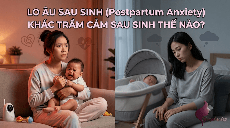 Lo Âu Sau Sinh (Postpartum Anxiety) Khác Trầm Cảm Sau Sinh Thế Nào?