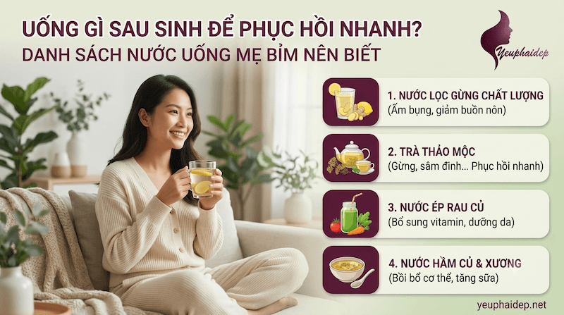 Uống Gì Sau Sinh Để Phục Hồi Nhanh? Danh Sách Nước Uống Mẹ Bỉm Nên Biết
