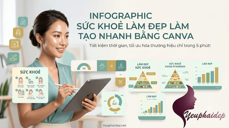 Infographic Sức Khoẻ Làm Đẹp Tạo Nhanh Bằng Canva