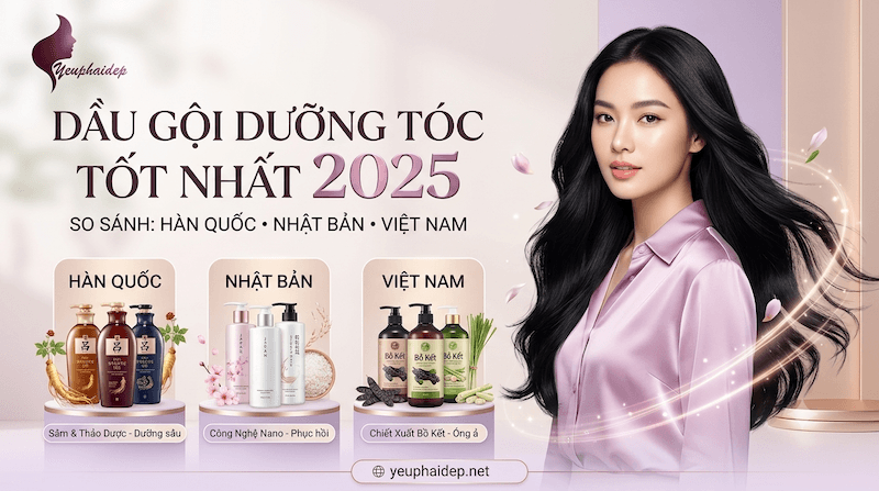 Dầu Gội Dưỡng Tóc Tốt Nhất 2025 - So Sánh Hàn, Nhật, Việt