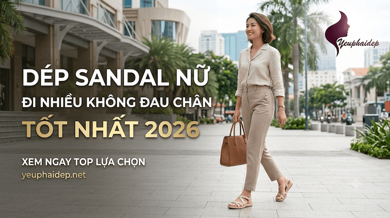 Dép Sandal Nữ Đi Nhiều Không Đau Chân Tốt Nhất 2026