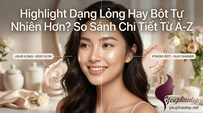 Highlight Dạng Lỏng Hay Bột Tự Nhiên Hơn? So Sánh Chi Tiết Từ A-Z