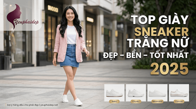 Top Giày Sneaker Trắng Nữ Đẹp – Bền – Tốt Nhất 2025