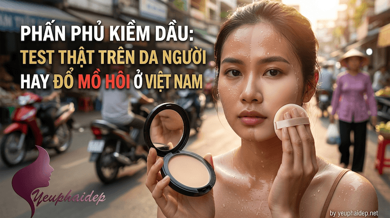 Phấn Phủ Kiềm Dầu Test Thật Trên Da Người Hay Đổ Mồ Hôi Ở Việt Nam