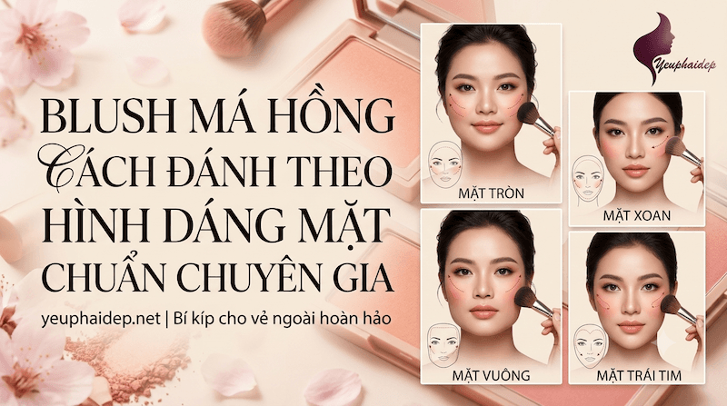 Blush Má Hồng Cách Đánh Theo Hình Dáng Mặt Chuẩn Chuyên Gia