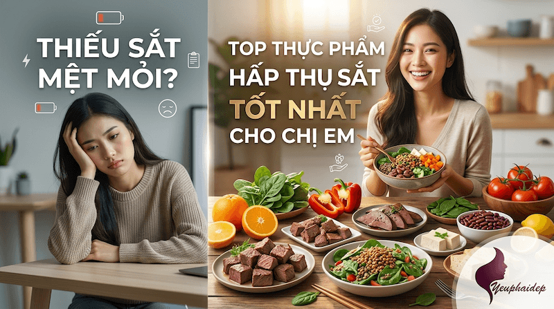 Thiếu Sắt Mệt Mỏi? Top Thực Phẩm Hấp Thụ Sắt Tốt Nhất Cho Chị Em