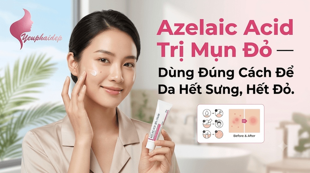 Azelaic Acid Trị Mụn Đỏ — Dùng Đúng Cách Để Da Hết Sưng, Hết Đỏ